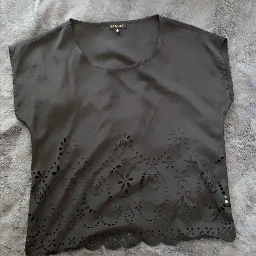 Black blouse with flowers